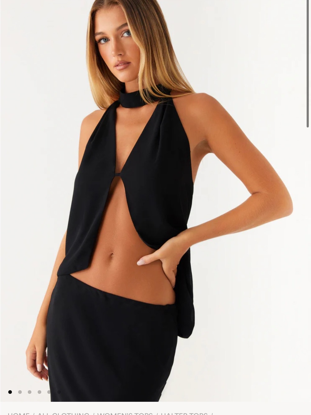 Peppermayo Black Halter Choker Tank Top